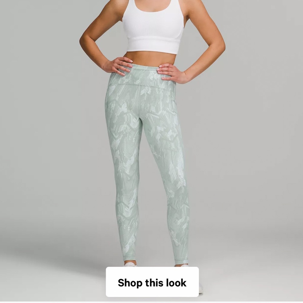 lululemon teal and white leggings